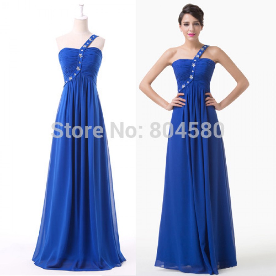 Attractive Cheap One Shoulder Blue Chiffon Toast Formal Prom dress ... Attractive Cheap One Shoulder Blue Chiffon Toast Formal Prom dress ...