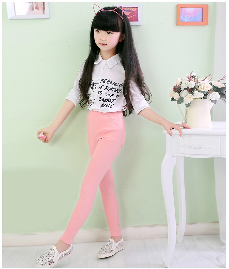WEONEWORLD-2018-Summer-Elestic-Waist-Children-Kids-Pants-Baby-Girl-Jeans-Candy-Color-Solid-Causal-Je-32370536067